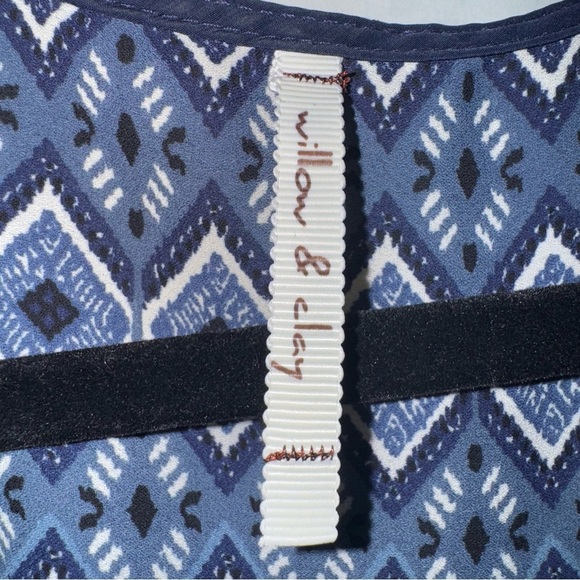 Willow & Clay Blue Diamond Print Boho Kimono Cover Up - Picture 4 of 5